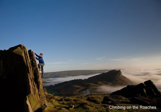 climbing on the Roaches